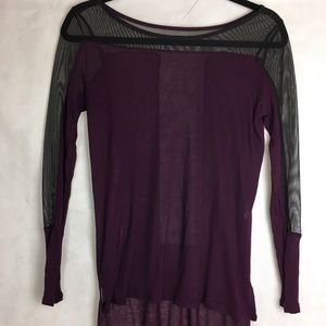 Maroon Blouse with Sheer